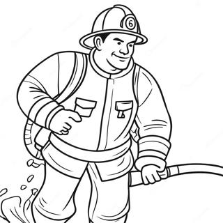 Brandmand Med Slange I Aktion Farvelaegningsside 30299 6600