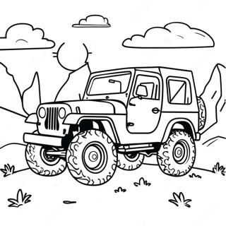 Farverig Jeep I Bjergene Farvelaegningsside 30814-6721