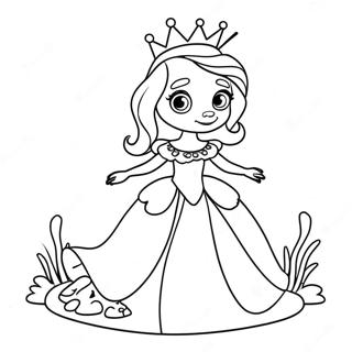 Magisk Prinsesse Med En Funklerende Fro Farvelaegningsside 31473-6870