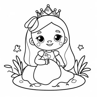 Magisk Prinsesse Med En Funklerende Fro Farvelaegningsside 31473-6871