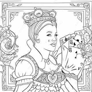 Hjerternes Dronning Spiller Kort Farvelaegningsside 32553-7108