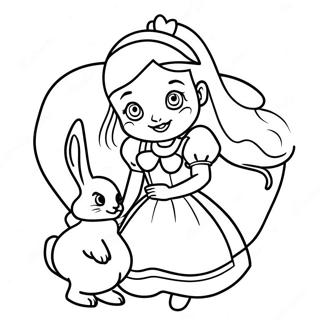 Alice Med Den Hvide Kanin Farvelaegningsside 32554-7111