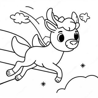 Rudolph Flyvende Gennem Himlen Farvelaegningsside 32899-7183