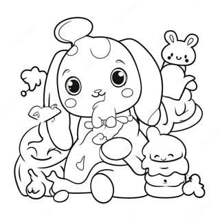 Cinnamoroll Med Venner Farvelaegningsside 3292-1080