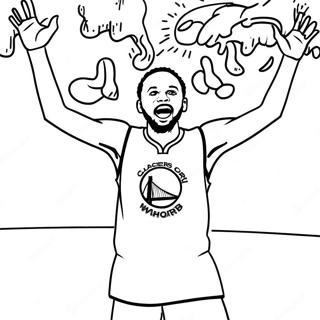 Steph Curry Fejrer En Sejr Farvelaegningsside 32986-7203