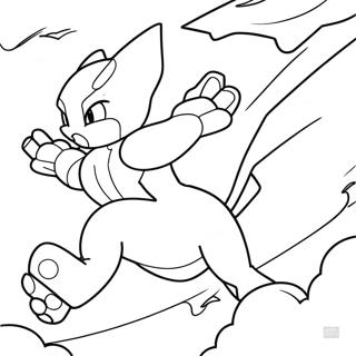Mewtwo Flyvende Gennem Himlen Farvelaegningsside 33076-7225