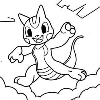 Mewtwo Flyvende Gennem Himlen Farvelaegningsside 33076-7227