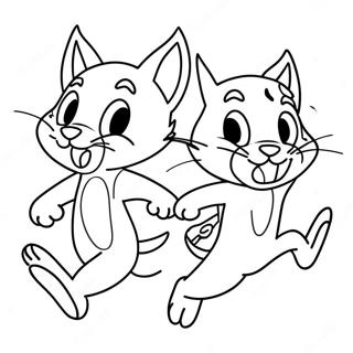 Tom Og Jerry Sjov Jagtscene Farvelaegningsside 33348-7276