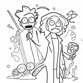 Rick Og Morty Eventyr Farvelaegningsside 33629-7334