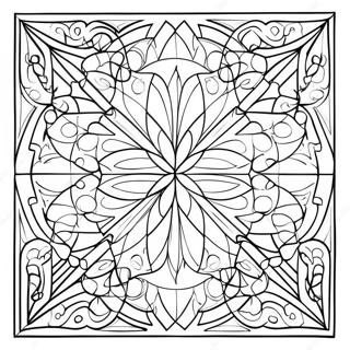 Geometriske Glasmaleri Monstre Farvelaegningsside 33716-7362