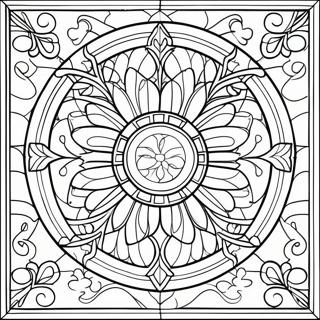 Detaljeret Glasmaleri Vindue Farvelaegningsside 33718 7370