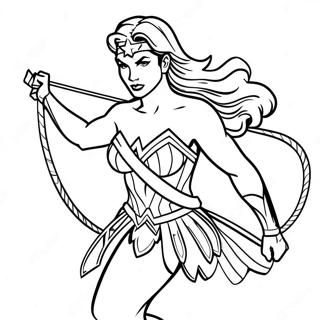 Wonder Woman Med Hendes Sandhedens Lasso Farvelaegningsside 33799-7386