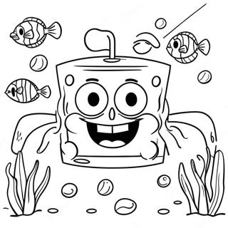 Spongebob Squarepants Undervandsventyr Farvelaegningsside 34085-7434