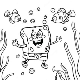 Spongebob Squarepants Undervandsventyr Farvelaegningsside 34085-7436