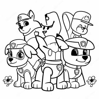 Paw Patrol Team Redning Farvelaegningsside 34086-7437