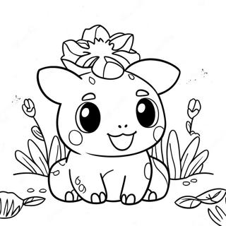 Sod Bulbasaur I En Blomsterhave Farvelaegningsside 34159-7454