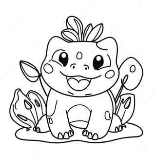 Glad Bulbasaur Med Et Stort Smil Farvelaegningsside 34160-7457