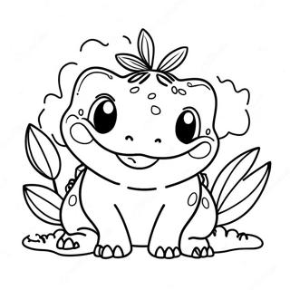 Glad Bulbasaur Med Et Stort Smil Farvelaegningsside 34160-7459