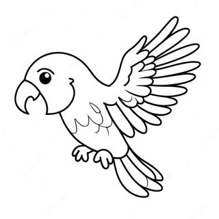 Majestaetisk Papegoje Flyvende I Himlen Farvelaegningsside 34528-7543