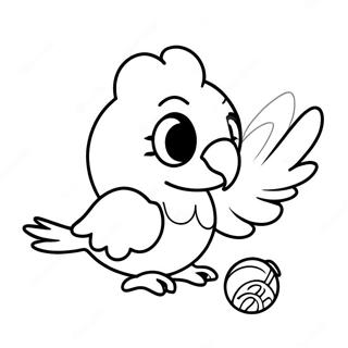 Legesyg Papegoje Leger Med Et Legetoj Farvelaegningsside 34530-7551