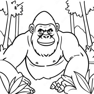 Majestaetisk Gorilla I Junglen Farvelaegningsside 35153-7674