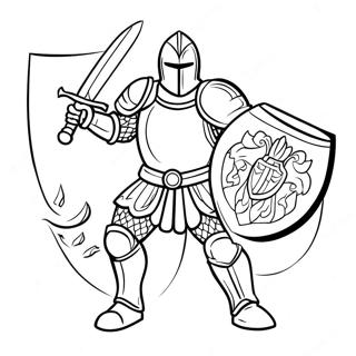 Maegtig Ridder Med Svaerd Og Skjold Farvelaegningsside 35248-7707