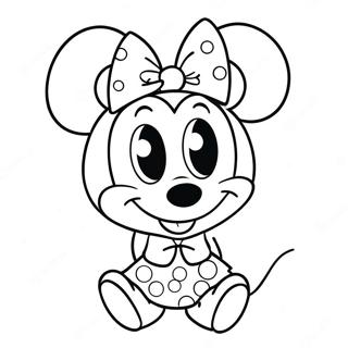 Sod Minnie Mouse Med Slojfe Farvelaegningsside 3570-1975