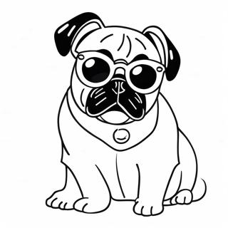 Pug Med Solbriller Farvelaegningsside 37362 8167