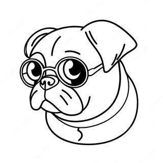 Pug Med Solbriller Farvelaegningsside 37362 8168