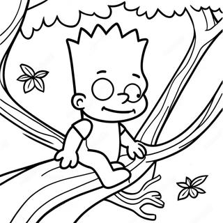 Bart Simpson I Et Trae Farvelaegningsside 37655 8231