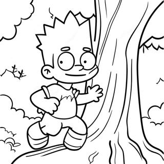 Bart Simpson I Et Trae Farvelaegningsside 37655 8232