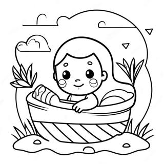 Baby Moses I Kurven Farvelaegningsside 37744-8246