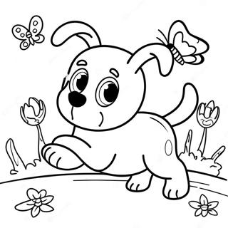 Legesyg Hvalp Der Jagter Sommerfugl Farvelaegningssiden 3831 2435