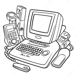 Y2k Teknologi Gadgets Farvelaegningsside 38460-8412