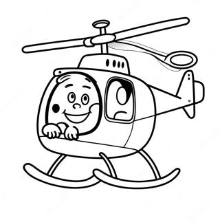 Sod Helikopter Med Smilende Pilot Farvelaegningsside 38831 8480