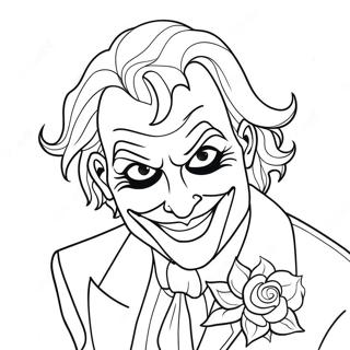 Joker Der Smiler Med En Blomst Farvelaegningsside 38925-8496