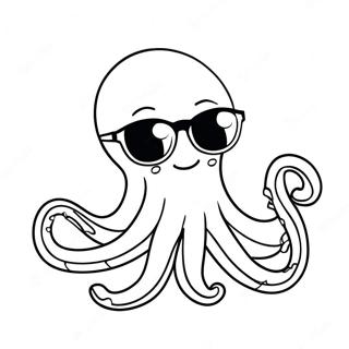 Sod Blaeksprutte Med Solbriller Farvelaegningsside 39105 8549