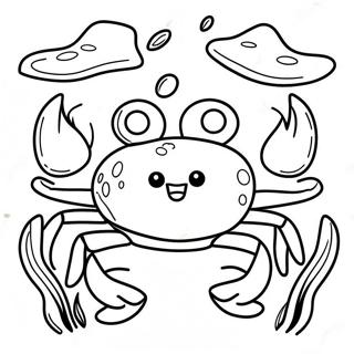 Glad Krabbe Under Vandet Farvelaegningsside 39192-8557