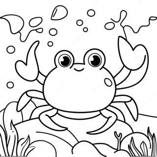 Glad Krabbe Under Vandet Farvelaegningsside 39192-8558