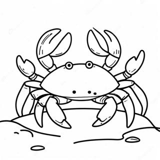 Realistisk Krabbe Pa Sandet Farvelaegningsside 39195 8571