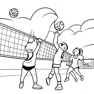 Spaendende Volleyballkamp Farvelaegningsside 41086-8976