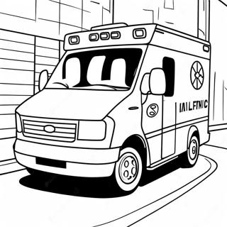 Realistisk Ambulance I Aktion Farvelaegningsside 41726-9117