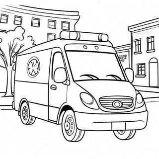 Venlig Ambulance Der Korer Gennem Byen Farvelaegningsside 41728 9125