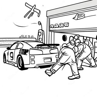 Nascar Pitstop Scene Farvelaegningsside 41822-9143