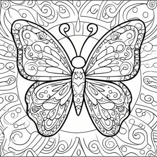 Farverig Mosaik Sommerfugl Farvelaegningsside 42363-9256