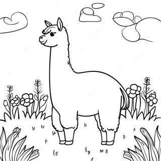 Lama I En Blomstereng Farvelaegningssiden 42637-9324