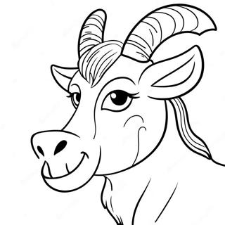 Vred Ged Med Horn Farvelaegningsside 42822-9370