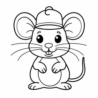 Sjov Mus Med Hat Farvelaegningsside 43376 9492