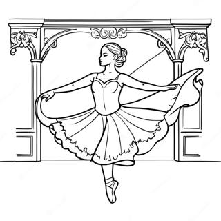 Balletdanser I Elegant Position Farvelaegningsside 43646-9535