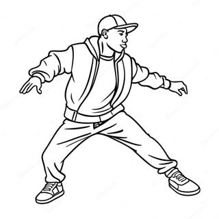 Hip Hop Danser Der Udforer Tricks Farvelaegningsside 43647-9538
